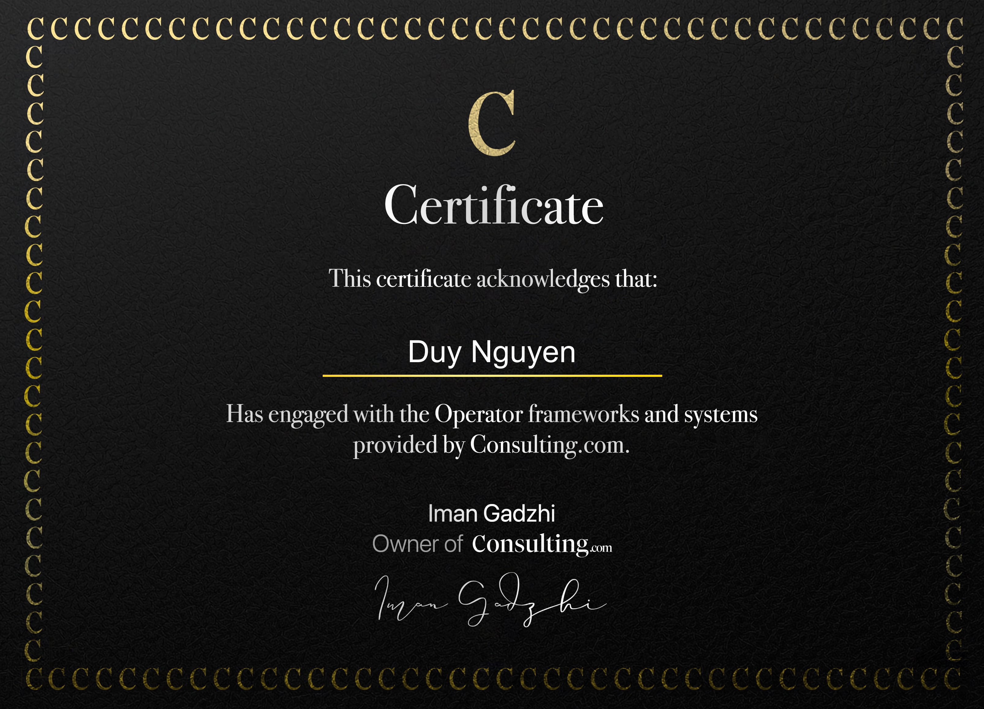 Certificate thumbnail